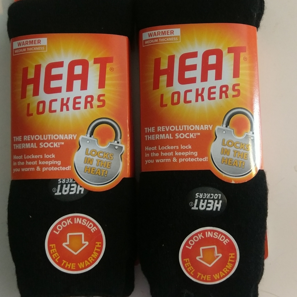 Heat Lockers WARMER Thermal Black Socks Women Men NEW